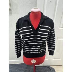 Wilfred Striped Sweater Women's Knit Collared Pullover Long Sleeve Classic